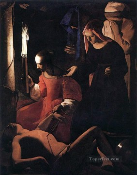 Georges de La Tour Painting - San Sebastián asistido por Santa Irene a la luz de las velas Georges de La Tour